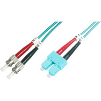 Digitus Câble de raccordement LWL, duplex, connecteur ST > SC, multimode OM3 Turquoise