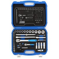 GEDORE jeu de clés à douille 19 BMC 20, 1/4" + 1/2", Set d'outils Noir/Bleu