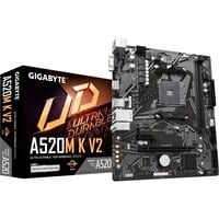 GIGABYTE Carte mère A520M K V2 - Prend en charge les processeurs AMD Ryzen série 5000 AM4, jusqu'à 5100MHz DDR4 (OC), PCIe Gen3 x4 M.2, LAN GbE, USB 3.2 Gen 1 carte mère socket AM4 jusqu'à 5100MHz DDR4 (OC), PCIe Gen3 x4 M.2, LAN GbE, USB 3.2 Gen 1, AMD, Emplacement AM4, AMD Ryzen 3000 Series, AMD Ryzen 5000 Series, Emplacement AM4, DDR4-SDRAM, 64 Go
