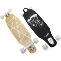 Muuwmi Lights Longboard GLOW ABEC 7 Pablo, Planche à roulettes Noir/Vert