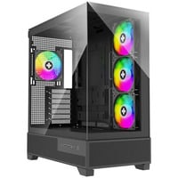 Xilence Flare X909.ARGB boîtier midi tower Noir | 2x USB-A | 1x USB-C | RGB | Verre Trempé