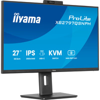 iiyama ProLite XB2797QSNPH-B1 27" Moniteur Noir (Mat), 1x DisplayPort, 1x HDMI, 3x USB-C, 2x USB-A, 1x RJ-45, 68,6 cm (27"), 2560 x 1440 pixels, Quad HD, Noir