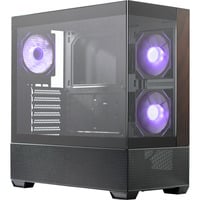 Cooler Master  boîtier midi tower Noir/bois | 2x USB-A | 1x USB-C | RGB | Window