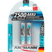 Ansmann maxE 2500mAh NiMh, Batterie Argent, AA, Hybrides nickel-métal (NiMH), 1,2 V, 2500 mAh, 14,5 x 14,5 x 50,5 mm