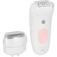 Braun Silk-épil 5 5-030 28 pince(s) Rose, Blanc, Appareil à épiler Blanc/Rose, Rose, Blanc, 28 pince(s), MicroGrip, 0,5 mm, Batterie, Batterie intégré