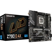 GIGABYTE Z790 D AX Carte Mère - Prend en charge les processeurs Intel Core de 14e génération, VRM numérique 12+1+1 phases, jusqu'à 7600MHz DDR5 (OC), 3xPCIe 4.0 M.2, Wi-Fi 6E, LAN 2.5GbE, USB 3.2 Gen 2 carte mère socket 1700 VRM numérique 12+1+1 phases, jusqu'à 7600MHz DDR5 (OC), 3xPCIe 4.0 M.2, Wi-Fi 6E, LAN 2.5GbE, USB 3.2 Gen 2, Intel, LGA 1700, Intel® Celeron®, Intel® Core™ i3, Intel® Core™ i5, Intel® Core™ i7, Intel® Core™ i9,..., LGA 1700, 192 Go, DDR5-SDRAM