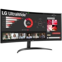 LG 34WR50QK-B écran plat de PC 86,4 cm (34") 3440 x 1440 pixels Wide Quad HD Noir Moniteur UltraWide incurvé Noir, 1x DisplayPort, 2x HDMI, 86,4 cm (34"), 3440 x 1440 pixels, Wide Quad HD, 5 ms, Noir