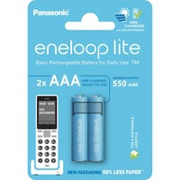 Panasonic Pile eneloop lite, Micro AAA 1,2V / 550mAh DECT, Batterie 