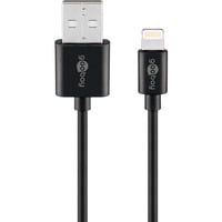 goobay 63523 câble Lightning 1 m Noir Noir, 1 m, Lightning, USB A, Mâle, Mâle, Noir