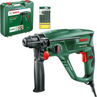 Bosch Marteau perforateur PBH 2100 RE + ensemble d'accessoires 4 pièces, Marteau piqueur Vert/Noir