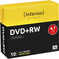 Intenso DVD+RW 4.7GB, 4x 4,7 Go 10 pièce(s), Support vierge DVD 4x, 4,7 Go, DVD+RW, 120 mm, 10 pièce(s), Petit boitier