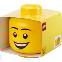 Room Copenhagen Tête de rangement LEGO "Happy Boy", grande, Boîte de rangement Jaune
