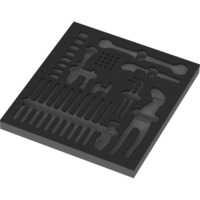Wera Insert en mousse pour Kraftform Kompakt Wartung Set 1, vide, Dépôt Noir/gris
