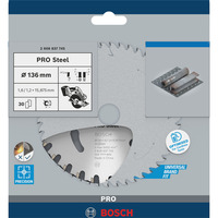 Bosch 2 608 837 745 lame de scie circulaire 13,6 cm 1 pièce(s) Métal, 13,6 cm, 1,59 cm, 1,2 mm, 5400 tr/min, 1,6 mm