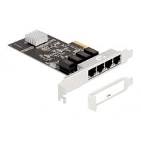 DeLOCK PCIe x4 vers 4 x RJ45 Gbit, Carte réseau 