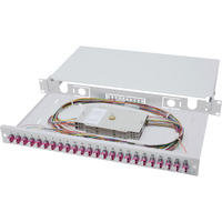 Digitus Boîte de fusion fibre optique, 1U, équipée, LC, OM4, Boîte de raccordement Gris