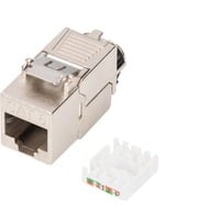 Digitus Module Keystone Cat. 8.1, blindé, Module de Keystone Argent/Blanc