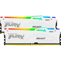 Kingston FURY FURY Beast 64GB 6400MT/s DDR5 CL32 DIMM (Kits de 2) White RGB EXPO, Mémoire vive Blanc, 64 Go, 2 x 32 Go, DDR5, 288-pin DIMM, Blanc