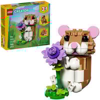 LEGO Creator 3-en-1 Adorable Hamster avec Fleur, Jouets de construction 