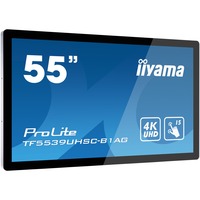 iiyama ProLite TF5539UHSC-B1AG écran plat de PC 139,7 cm (55") 3840 x 2160 pixels 4K Ultra HD LED Écran tactile Multi-utilisateur Noir, Affichage public Noir, 139,7 cm (55"), 3840 x 2160 pixels, 4K Ultra HD, LED, 8 ms, Noir