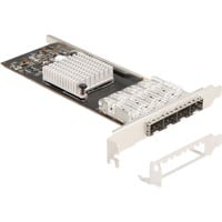 DeLOCK PCI Express x4 vers 4 x SFP Slot Gigabit LAN i350, Carte réseau 