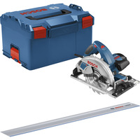 Bosch BOSCH GKS 65 GCE + FSN L-BOXX, Scie circulaire Bleu, Bois, Noir, Bleu, Sans brosse, 19 cm, 5000 tr/min, 6,5 cm