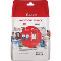 Canon Pack économique de cartouches d'encre noire PG-560XL et couleur CL-561XL + Papier Photo Rendement élevé (XL), 12,2 ml, 14,3 ml, 400 pages, 2 pièce(s), Multi pack