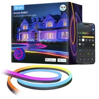 Govee RGBIC Outdoor Neon Strip Lights, Bande LED Guirlande lumineuse intelligente, Wi-Fi/Bluetooth, Multicolore, LED, 1130 lm, Arrière-cour, Cour, Façade, Cour, Terrace