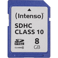 Intenso 3411460 mémoire flash 8 Go SDHC Classe 10, Carte mémoire 8 Go, SDHC, Classe 10, 25 Mo/s, Résistant aux chocs, Résistant à une température, Résistant aux rayons X, Noir
