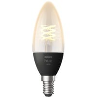 Philips Hue Bougie - Ampoule connectée E14, Lampe à LED Philips Hue White Bougie - Ampoule connectée E14, Ampoule intelligente, Noir, Bluetooth/Zigbee, LED, E14, Lumière blanche douce