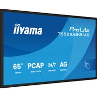 iiyama T6529AS-B1AG Écran d'affichage dynamique En forme de kiosk 163,8 cm (64.5") LED Wifi 420 cd/m² 4K Ultra HD Noir Écran tactile Intégré dans le processeur Android 24/7 Moniteur  Noir (Mat), En forme de kiosk, 163,8 cm (64.5"), LED, 3840 x 2160 pixels, Wifi, 24/7