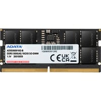 ADATA Premier module de mémoire 16 Go 1 x 16 Go DDR5 262-pin SO-DIMM ECC, Mémoire vive Noir, 16 Go, 1 x 16 Go, DDR5, 5600 MHz, 262-pin SO-DIMM