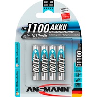 Ansmann NiMh Professionel AAA HR03, Batterie Argent, 1100 mAH