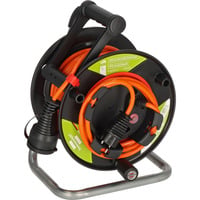 Brennenstuhl Enrouleur de câble de jardin Garant G Bretec IP44, 1 prise, Tambour à câble Noir/Orange