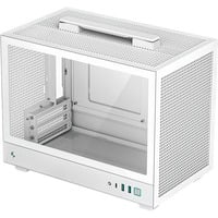 DeepCool CH160 mini tower, boîtier pc Blanc | 2x USB-A | 1x USB-C | Verre Trempé