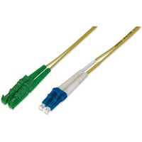 Digitus Câble de raccordement LWL duplex, connecteur E2000 (8° APC) > LC (UPC), monomode OS2 Jaune