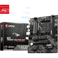 MSI MAG A520M VECTOR WIFI carte mère AMD A520 Emplacement AM4 micro ATX carte mère socket AM4 AMD, Emplacement AM4, AMD Ryzen 3000 Series, DDR4-SDRAM, 64 Go, DIMM