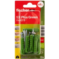 fischer SX Plus Green 8x40 S K 10, 567864, Cheville Vert