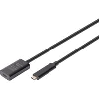 Digitus Câble de rallonge actif USB 3.2 Gen 2, connecteur USB-C > prise USB-C, Câble d'extension Noir