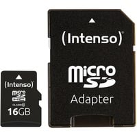 Intenso 16GB MicroSDHC 16 Go Classe 10, Carte mémoire 16 Go, MicroSDHC, Classe 10, 25 Mo/s, Résistant aux chocs, Résistant à une température, Résistant à l’eau, Résistant aux rayons X, Noir