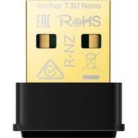 TP-Link Archer T3U Nano WLAN 1267 Mbit/s, Adaptateur WLAN Sans fil, USB, WLAN, Wi-Fi 5 (802.11ac), 1267 Mbit/s, Noir