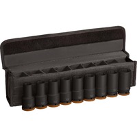 Bosch Set d'embouts à douille d'impact PRO 3/4", 9 pièces, Clés mixtes à cliquet Noir