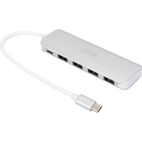 Digitus Hub USB Type-C™ 4 ports (USB 3.0) + PD Argent