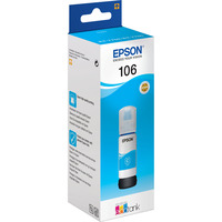 Epson 106 EcoTank Cyan ink bottle, Encre Original, Cyan, Epson, - EcoTank ET-7750 - EcoTank ET-7700, 70 ml, Impression à jet d'encre
