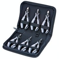 KNIPEX Set de pinces électroniques de précision ESD, 6 pièces Noir/gris