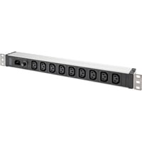Digitus Barre d'alimentation 19" avec profilé en aluminium, 9 prises C13, 1U multiprise Noir/en aluminium