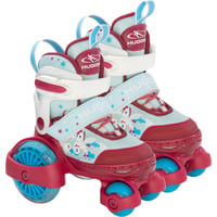 HUDORA Patin à roulettes My First Quad LED Taille 30-33, Patins à roulettes Rouge/Bleu clair