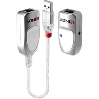 Lindy Extendeur USB 1.1 Cat.6, Rallonge USB Argent