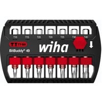 Wiha Set d'embouts BitBuddy TY-Bits 49mm, 7 pièces, Set d'embouts de vissage Noir/Rouge
