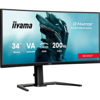 iiyama G-Master GCB3484WQSU-B2 34" Moniteur UltraWide gaming incurvé Noir, 1x DisplayPort, 2x HDMI, 2x USB-A, 200 Hz, 86,4 cm (34"), 3440 x 1440 pixels, UltraWide Quad HD, Noir
